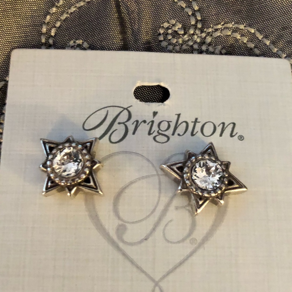 Brighton HALO Pierced Silver Crystal Earrings. NWT